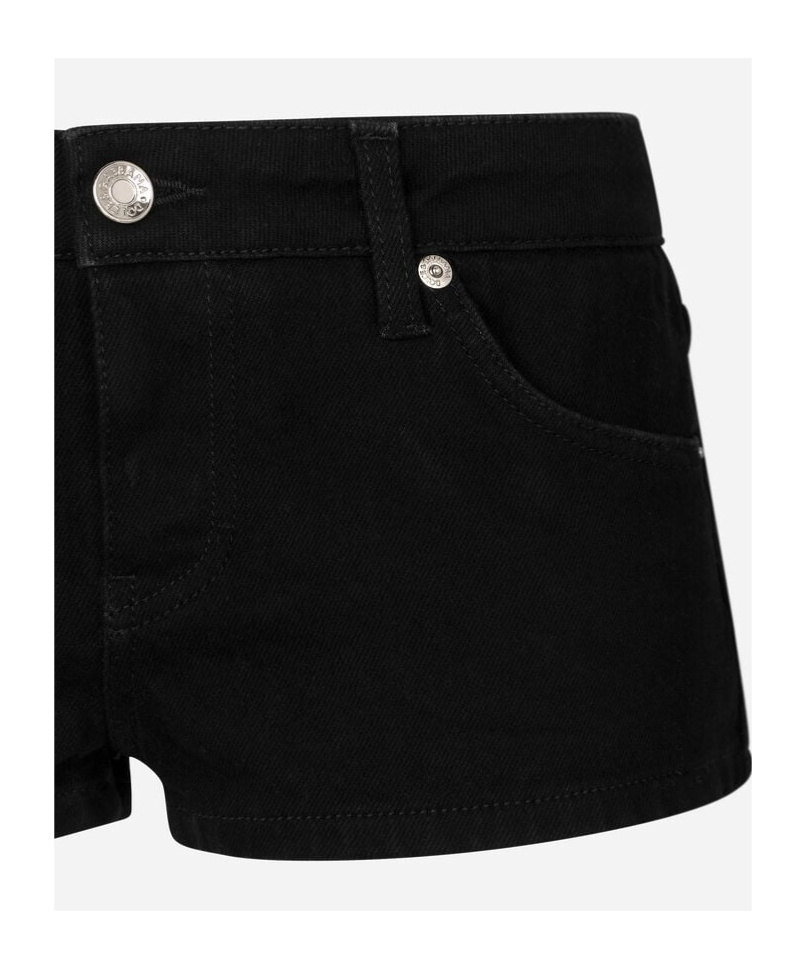 Dolce & Gabbana Low-rise Denim Shorts In Black