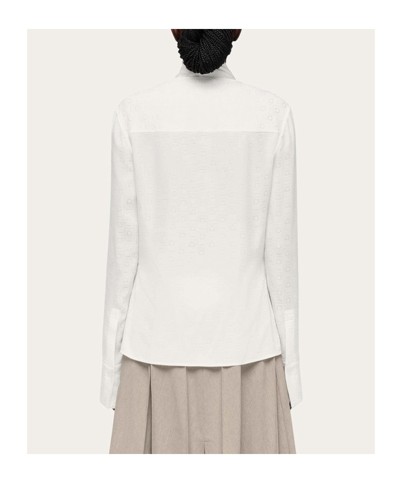 Ferragamo Stray-collar Shirt In White