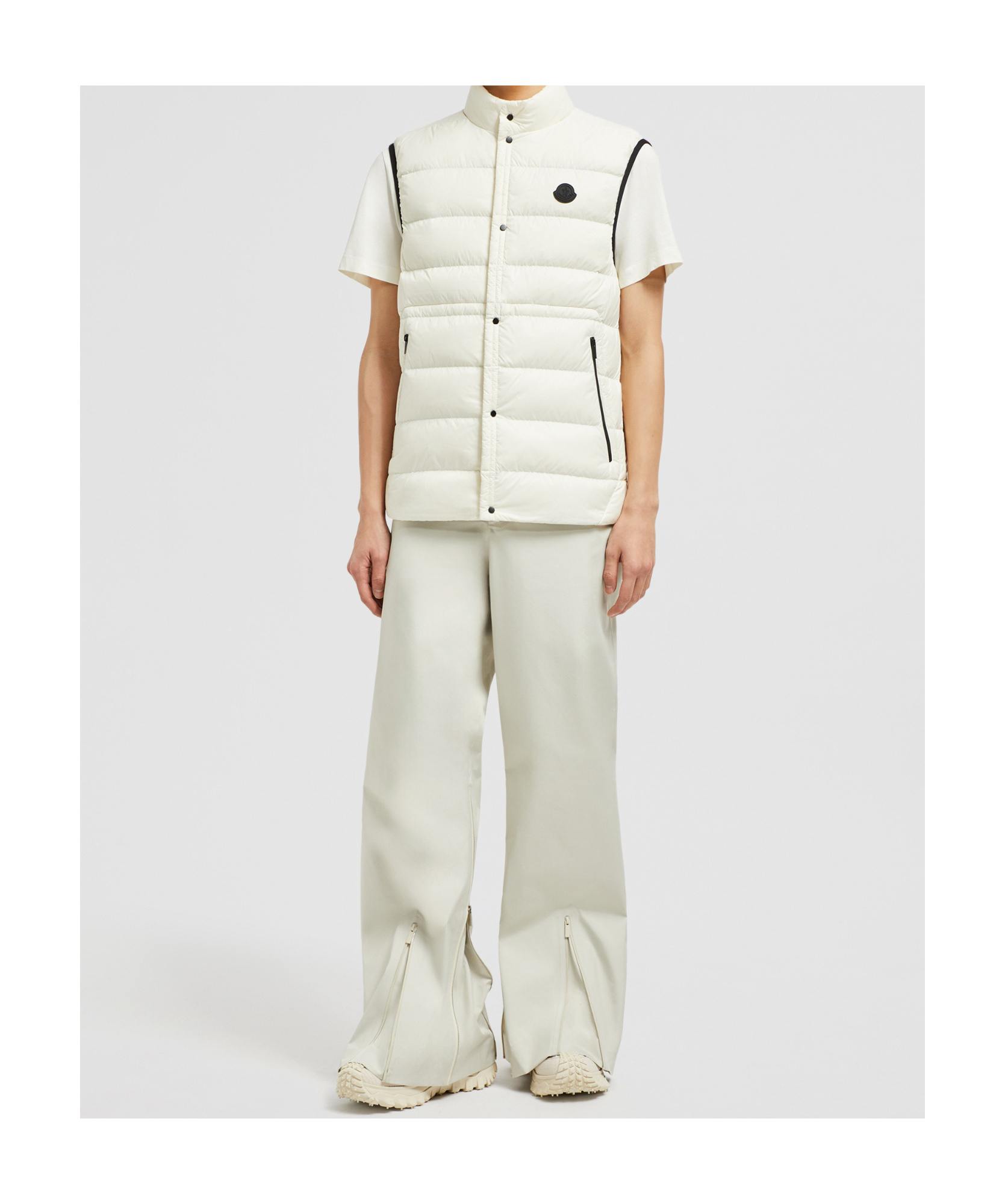Shop Moncler Plaret Down Gilet In Nude