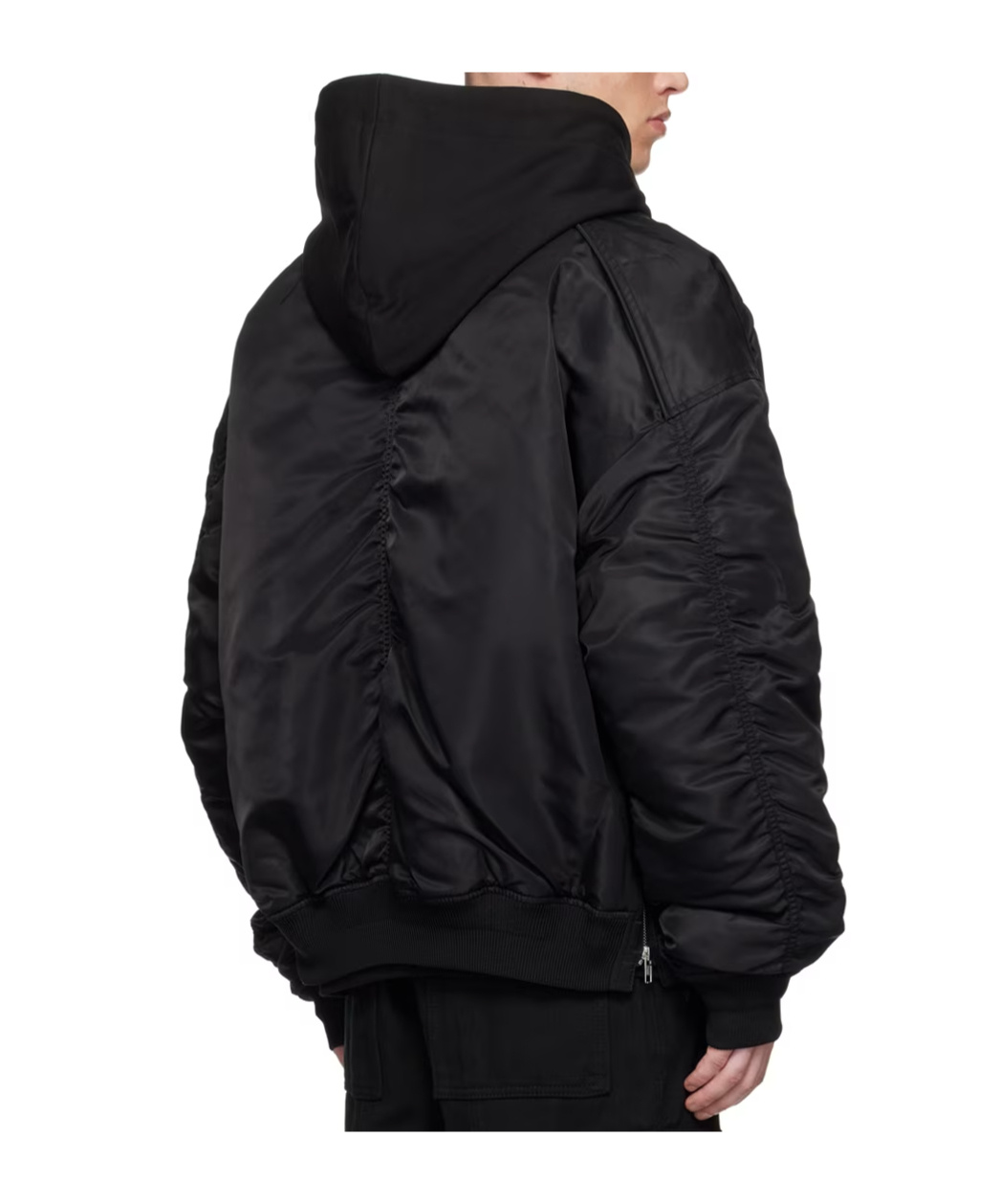 Juunj Multiple Front Pockets Bomber Jacket In Black