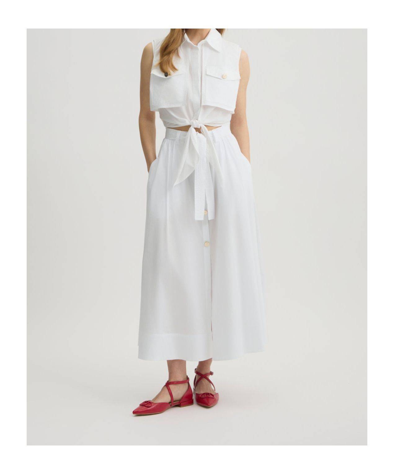 LIU •JO WHITE MIDI SKIRT