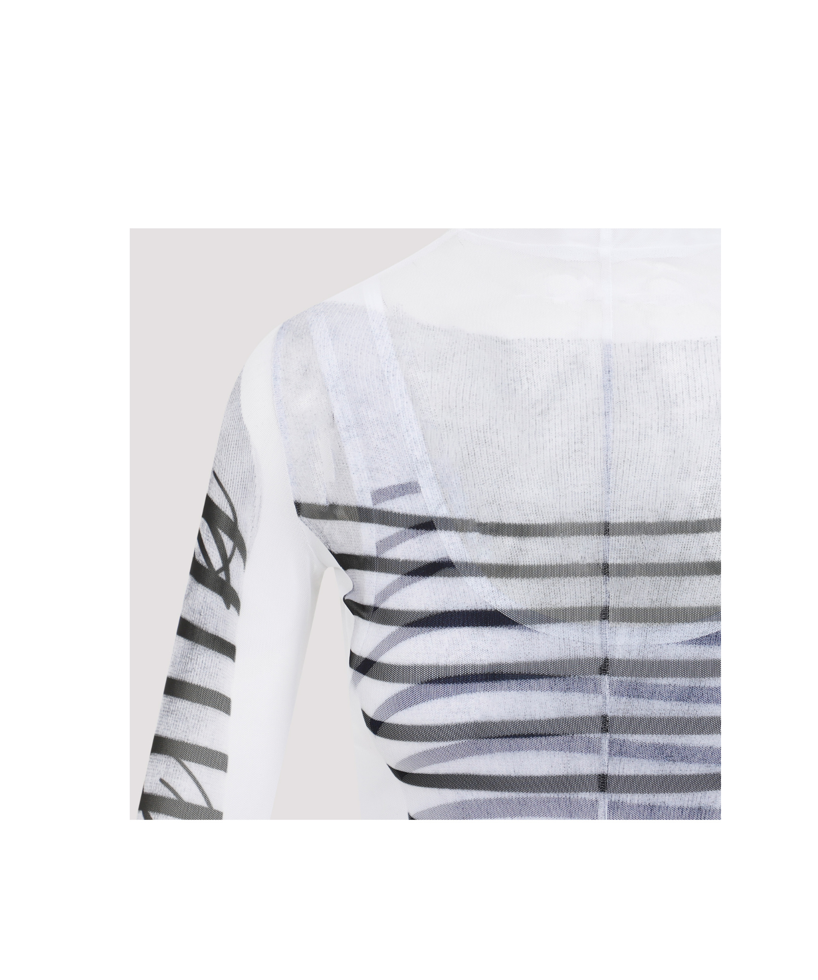 Shop Jean Paul Gaultier Marinère Mesh Minidress In White