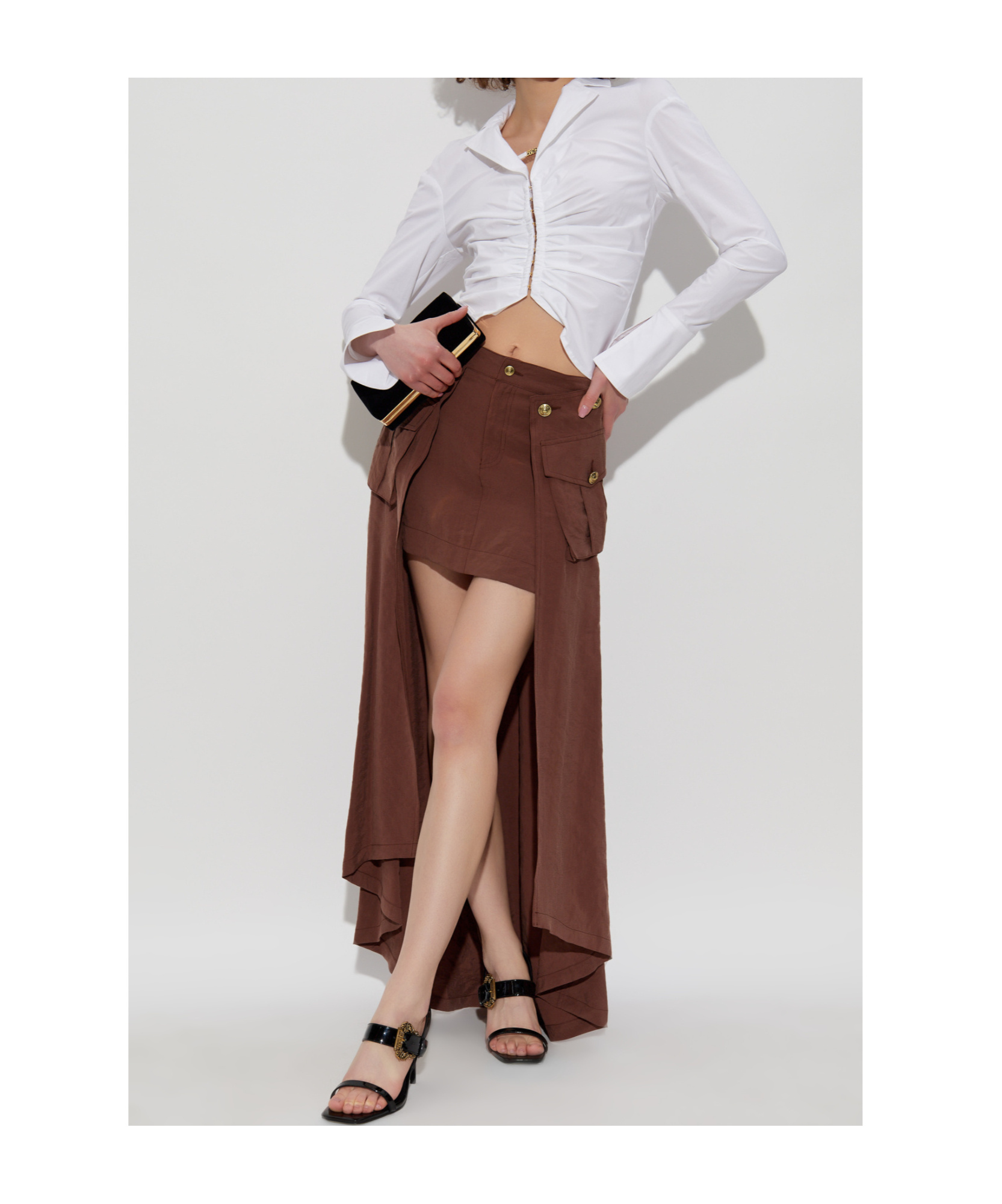 Versace Zippered Skirt In Red