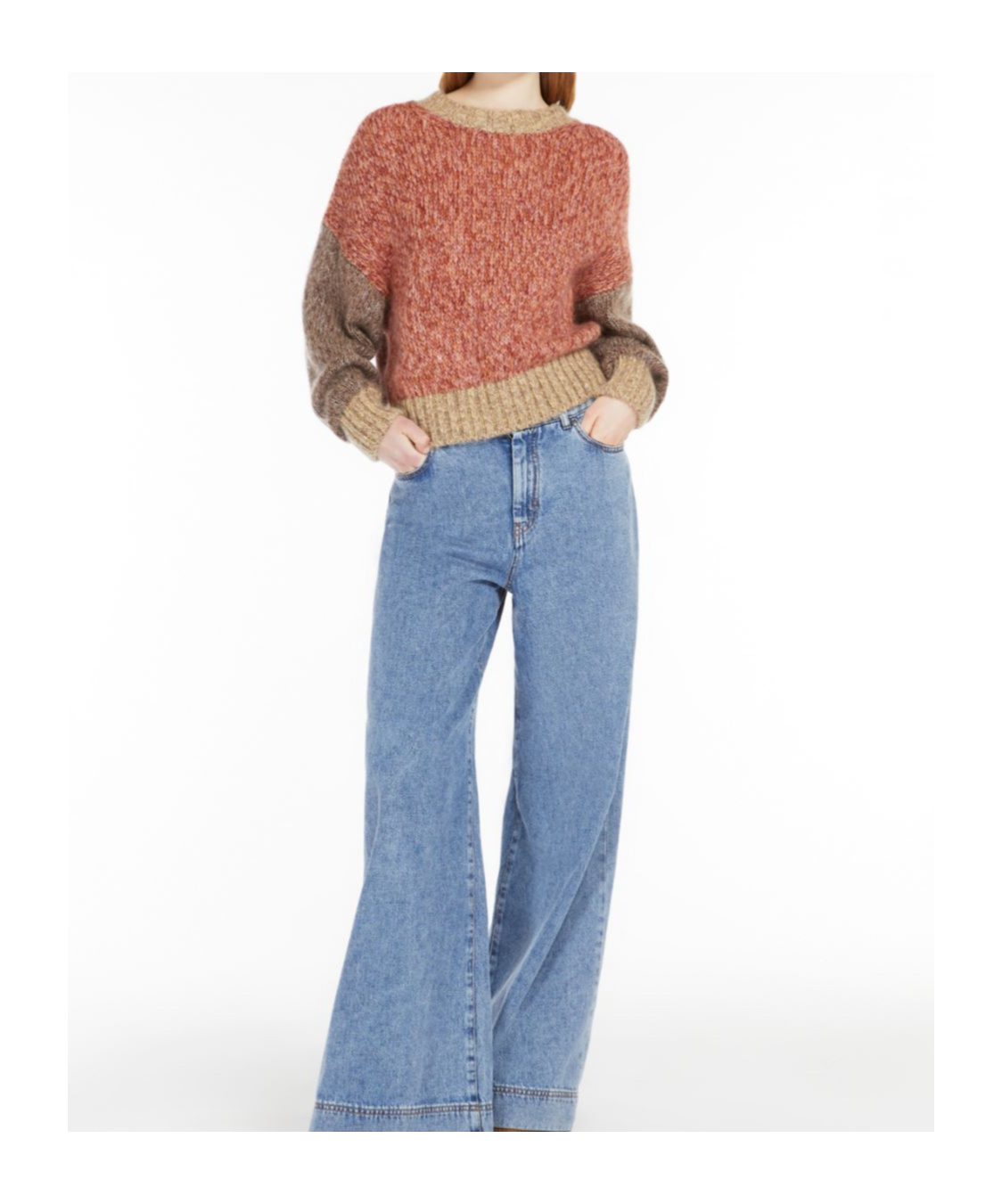 Weekend Max Mara Long-sleeved Sweater In Brown