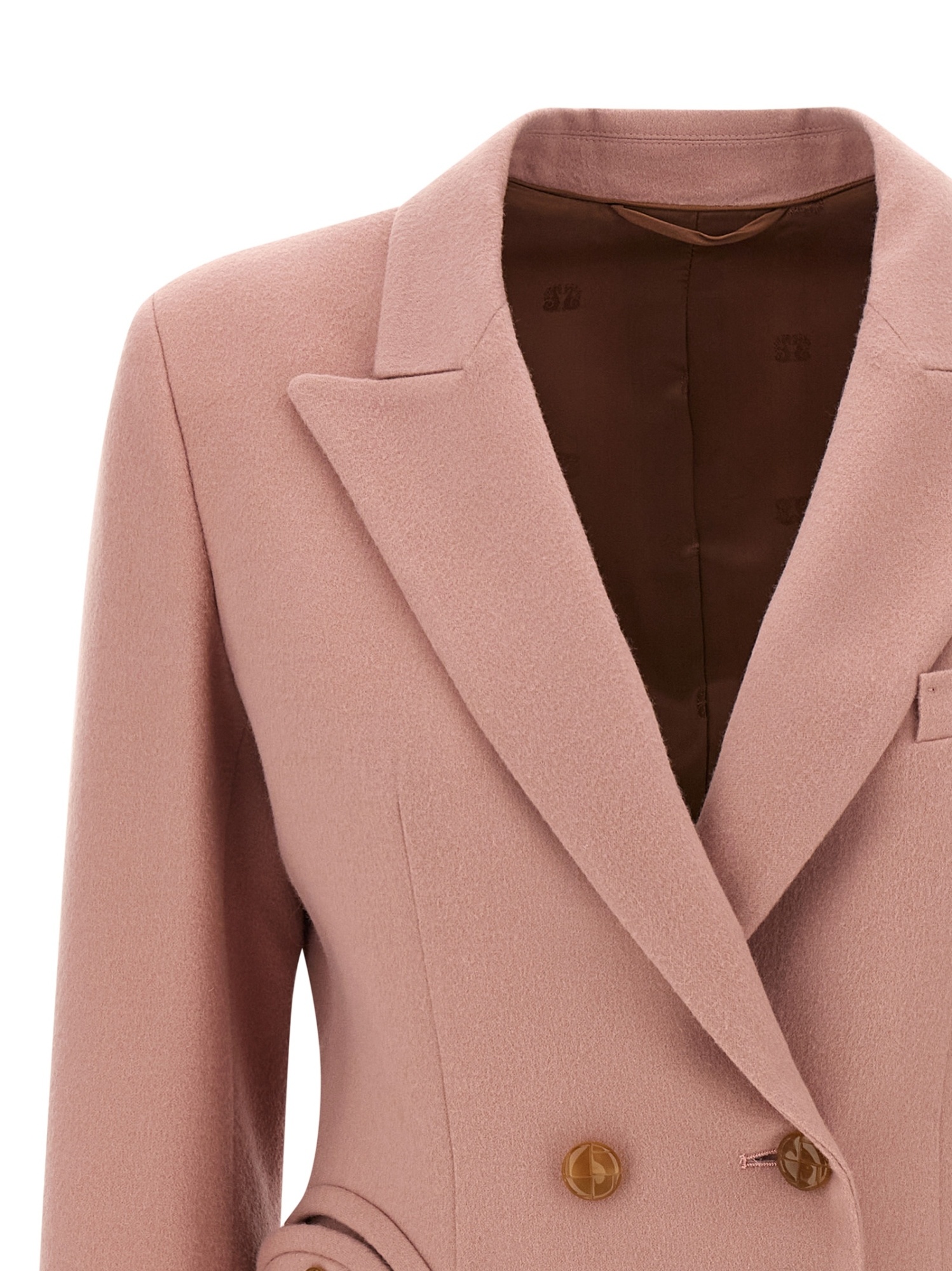 Blazé Milano Double-breasted Round-pockets Blazer In Brown