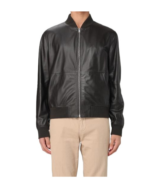 Bally Rib-trimmed Leather Bomber Jacket