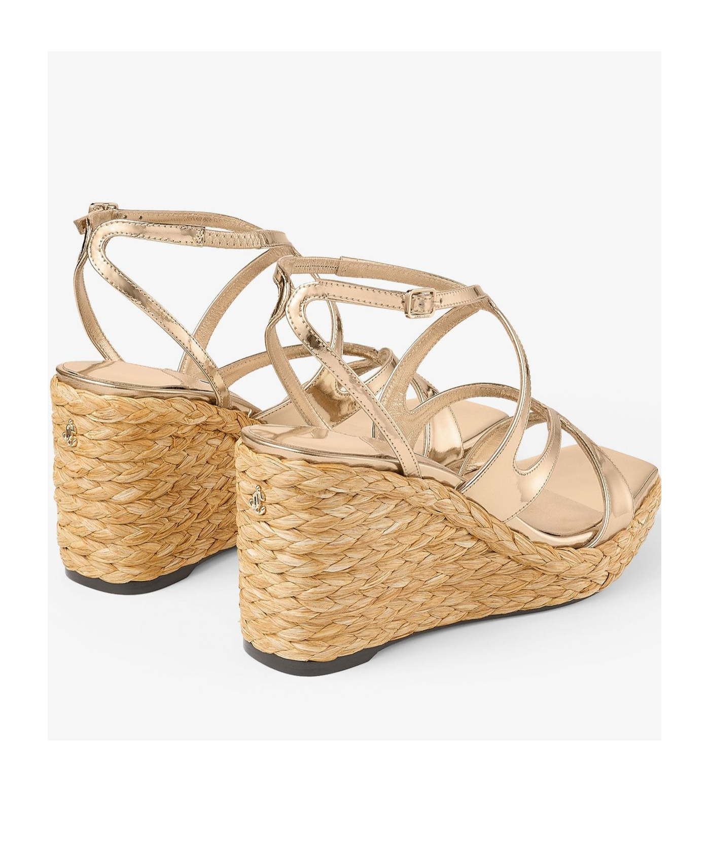 Shop Jimmy Choo Buckle Wedges In Nude