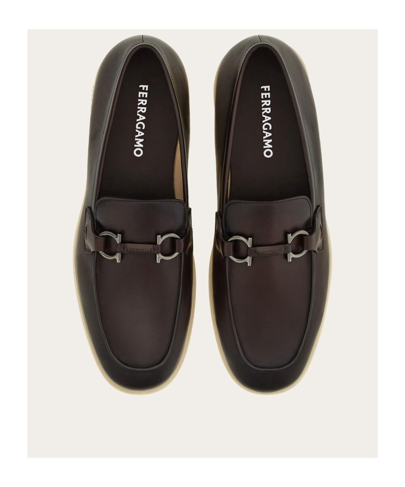 Ferragamo Gancini Decorative Loafers In Black