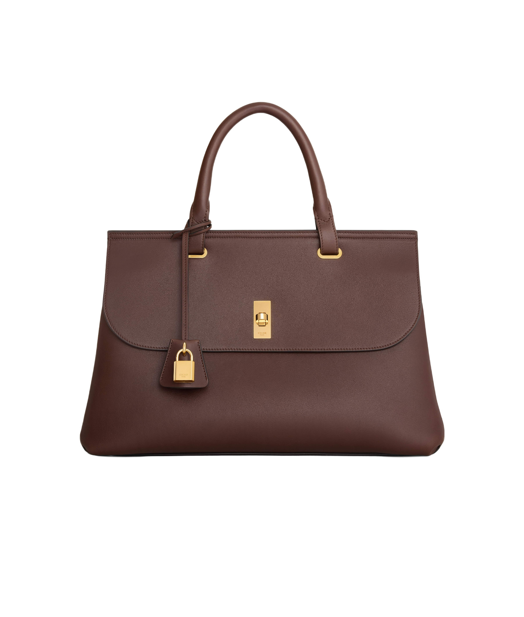 Celine Medium Clamshell Handbag In Red