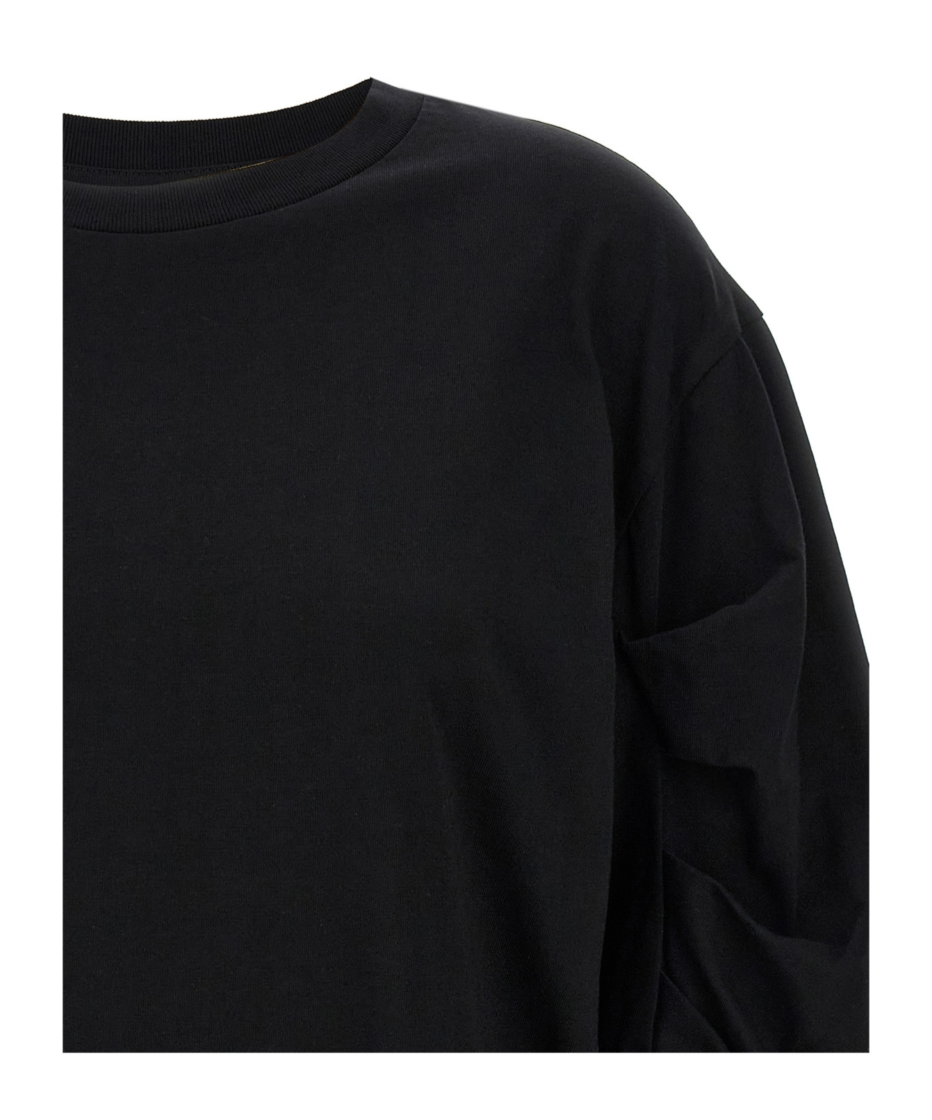 Dries Van Noten Open-necked Black Shirt In Black