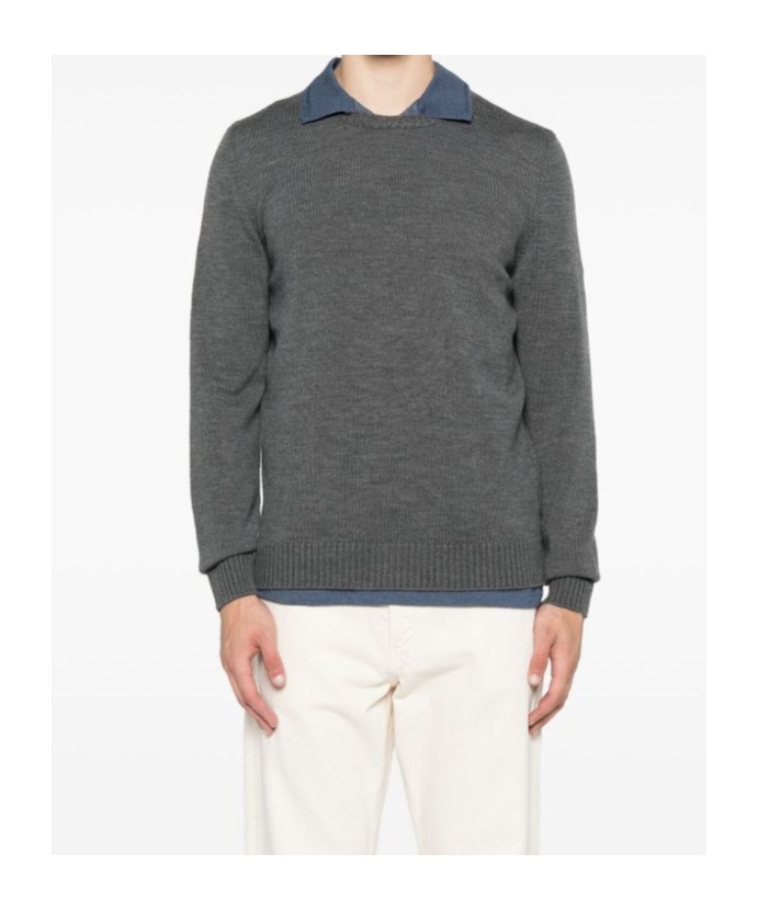Drumohr Crew-neck Wool Sweater In Green