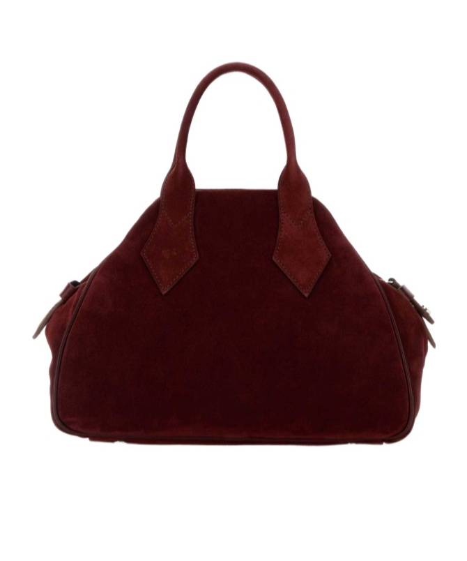 Vivienne Westwood Burgundy Suede Medium Yasmine Handbag In Burgundy