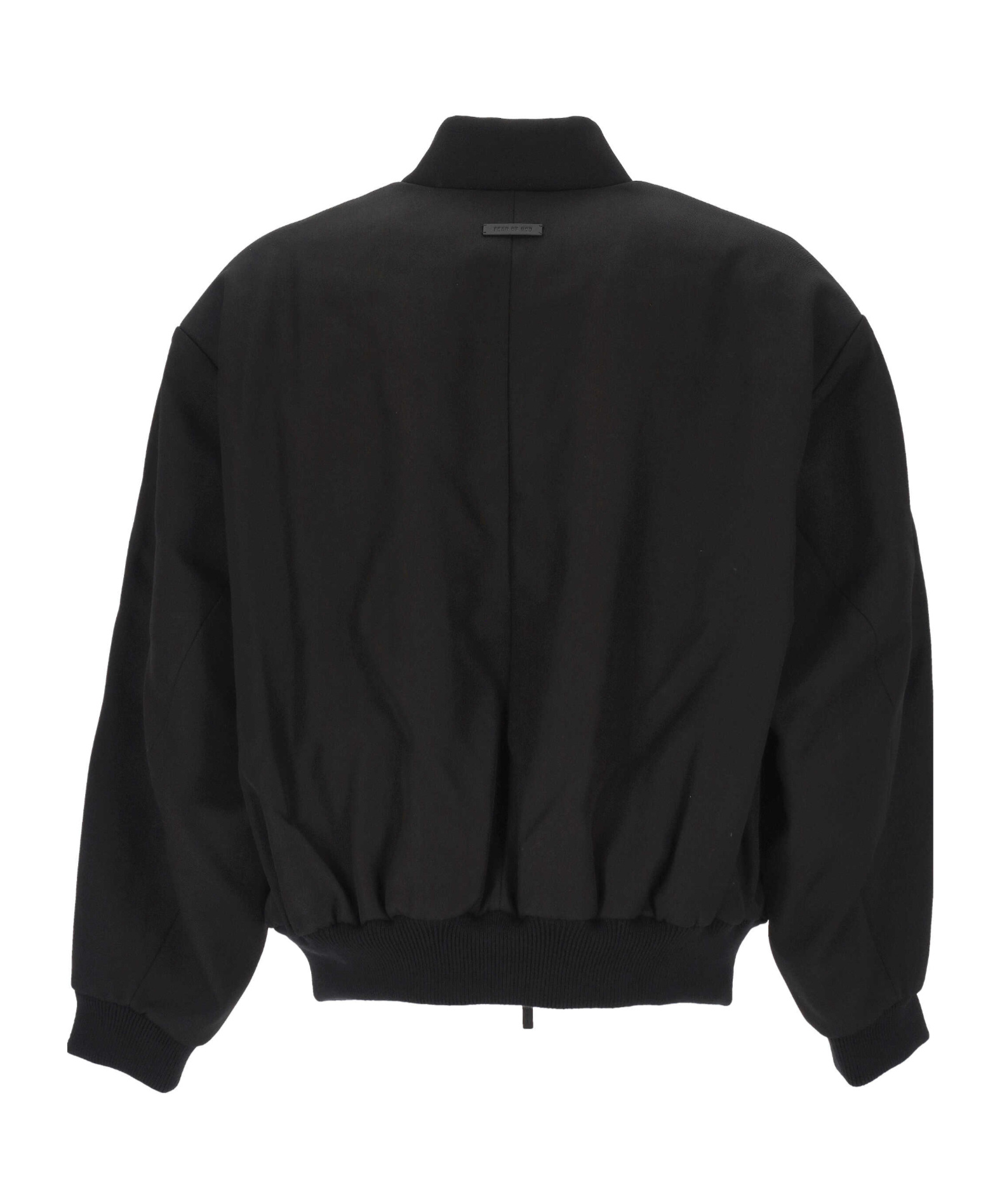 Fear Of God Black Nylon Bomber With High Collar In Black