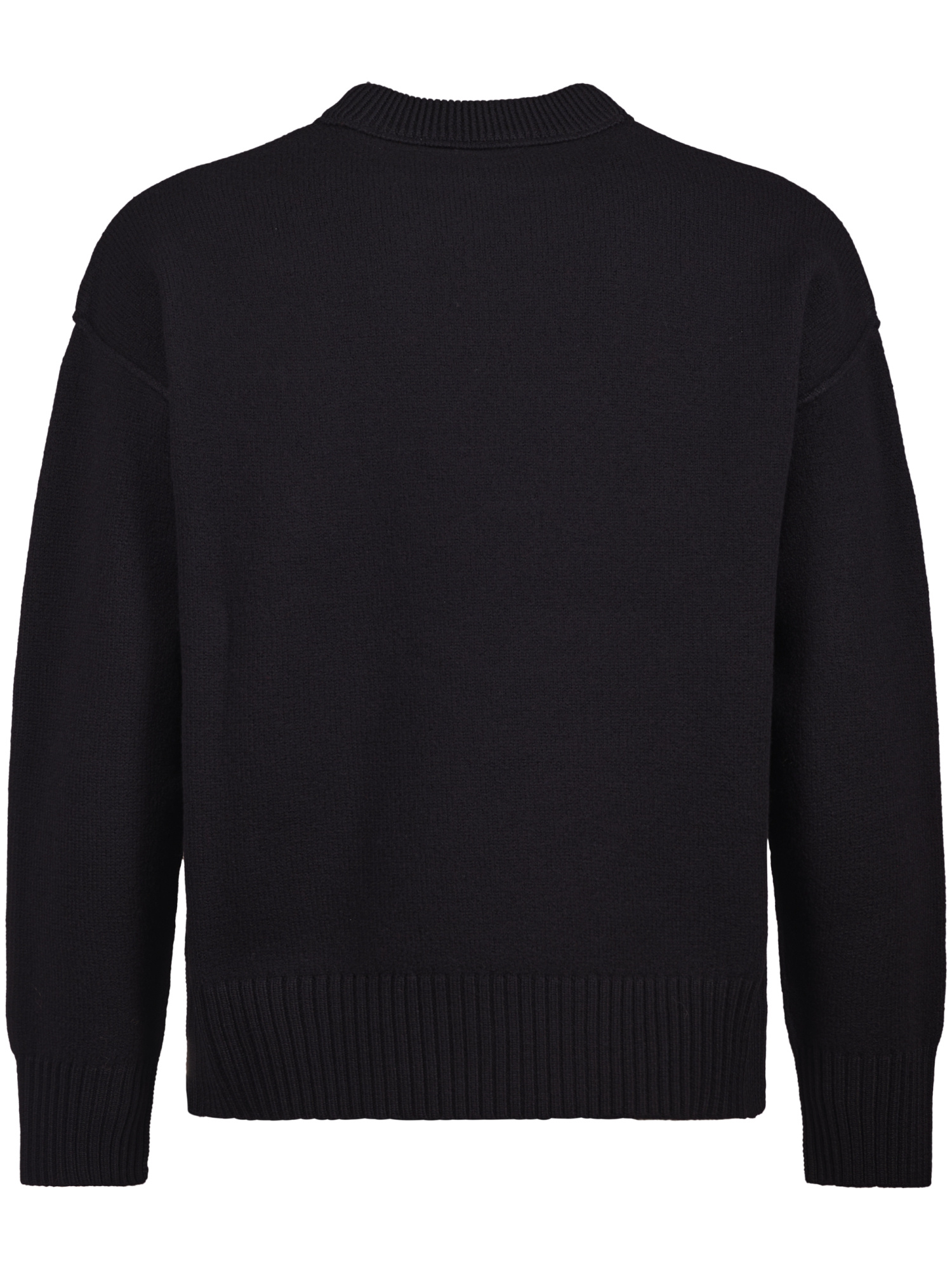 Ami Alexandre Mattiussi Ami Felted Wool Sweater With Heart And Logo Detail In Black
