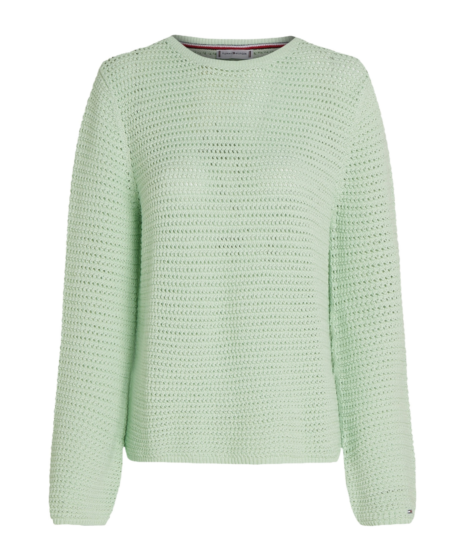 Tommy Hilfiger Pointelle Crew-neck Sweater In Green