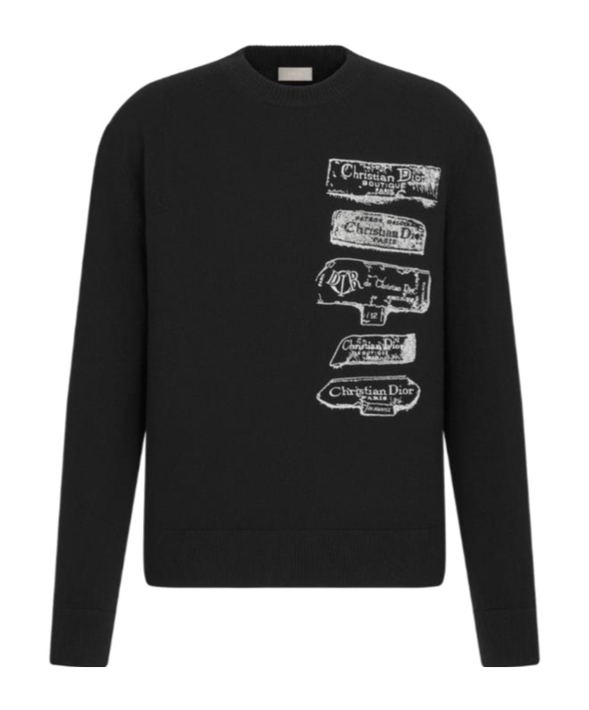Dior Round Neck Sweater In Black