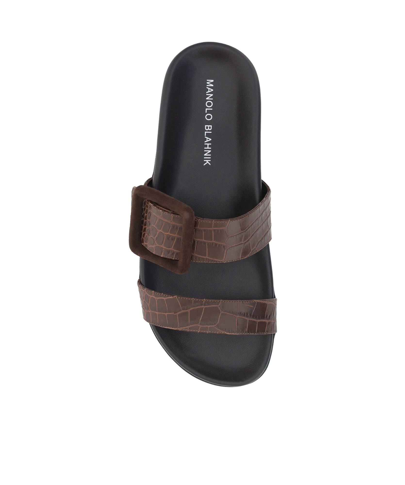 Shop Manolo Blahnik Mayfu Slip-on Sandals In Black