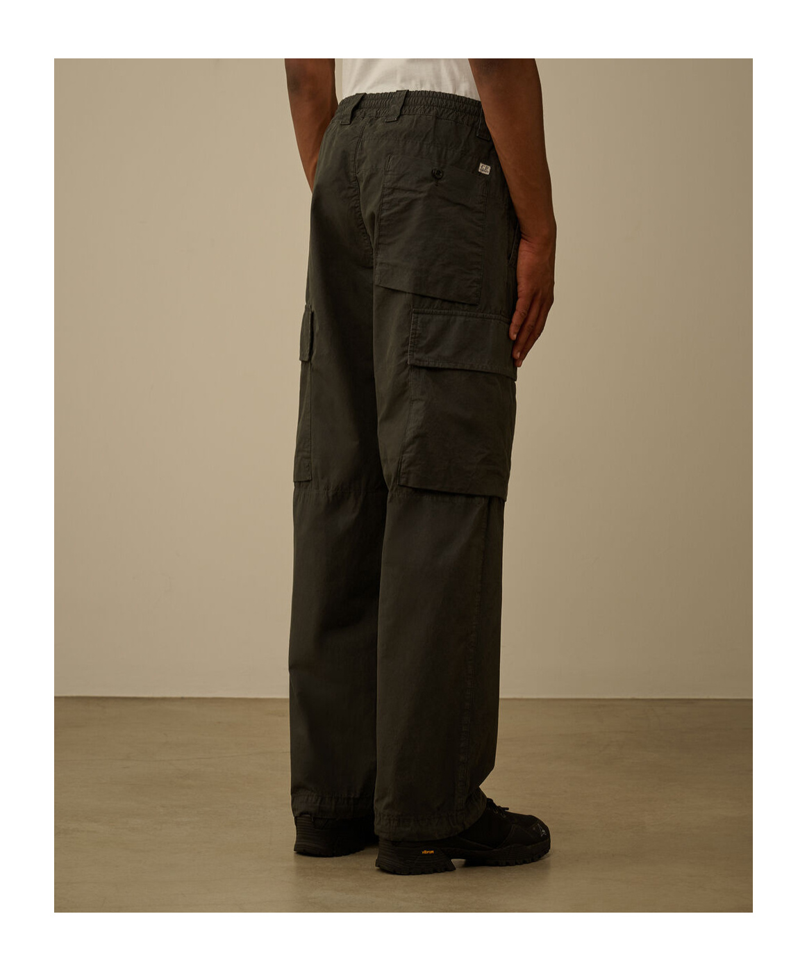 C.p. Company Cargo Pocket Trousers In Black