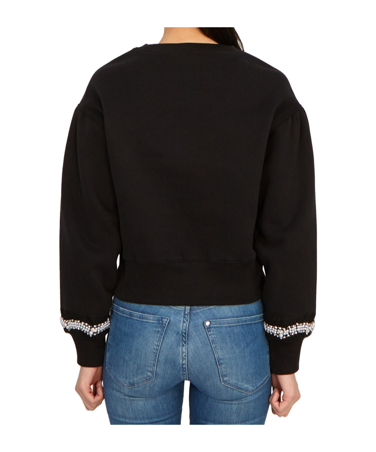 Allsaints Long-sleeved Ribbed Sweatshirt In Black
