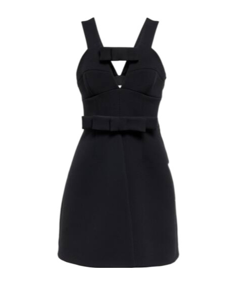 Jil Sander Wool-blend Crêpe Minidress In Black