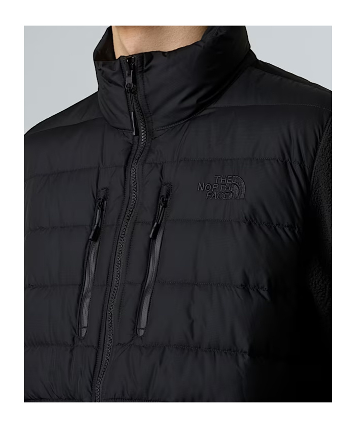 The North Face Mens Black Rmst Denali Tek High-neck Fleece-down Jacket Xl In Black