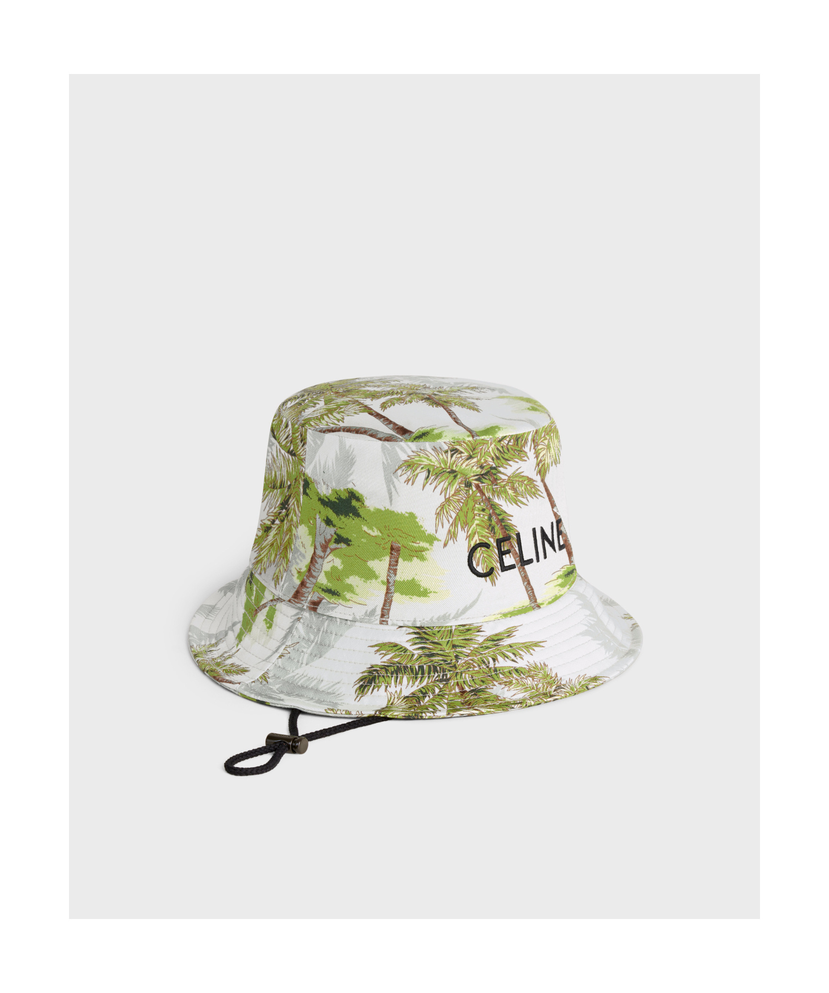 Celine Bucket Hat With Drawstring In Cotton Gabardine In Multicolor