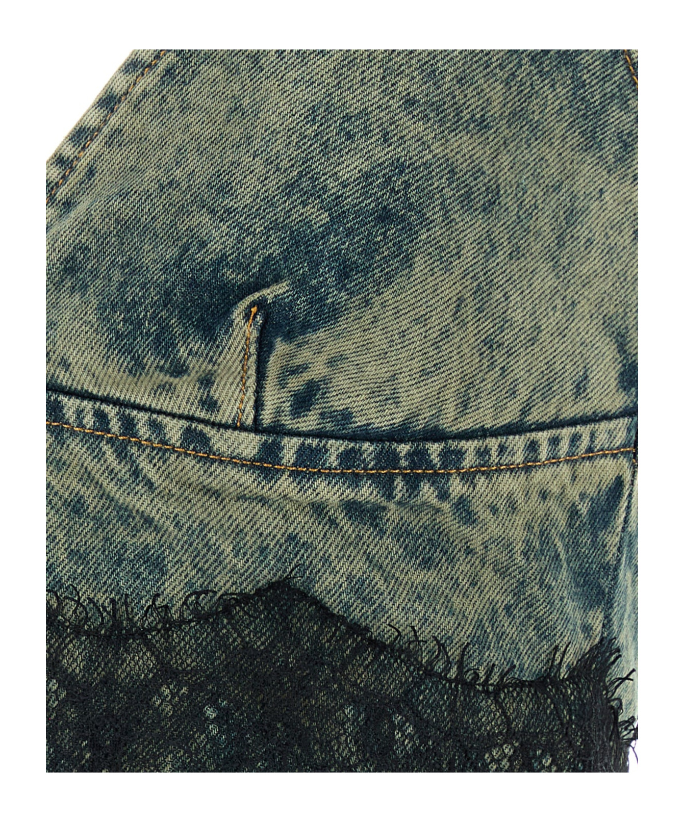 Giuseppe Di Morabito Denim Lace Top In Black