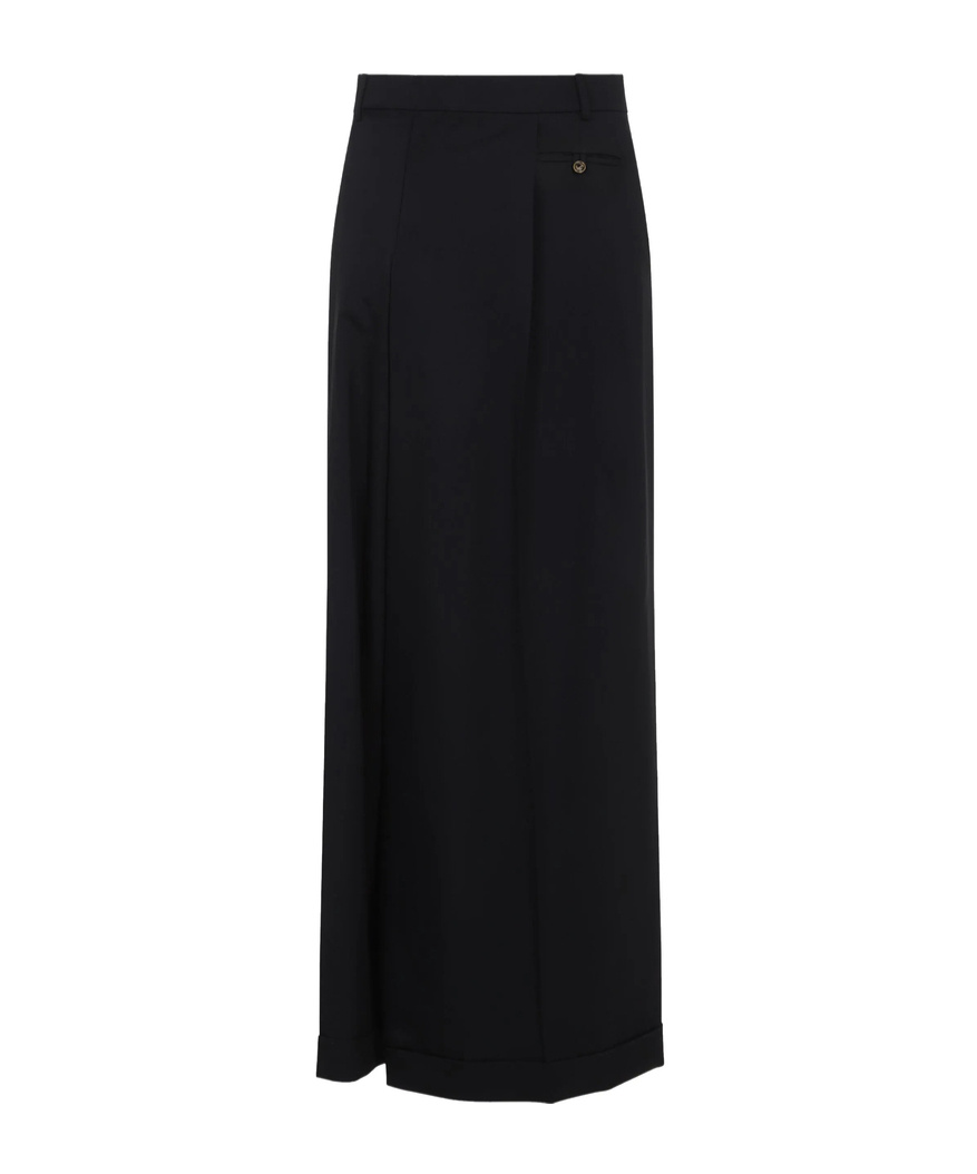 Moschino High-waisted Black Maxi Skirt With Pleated Design In Black