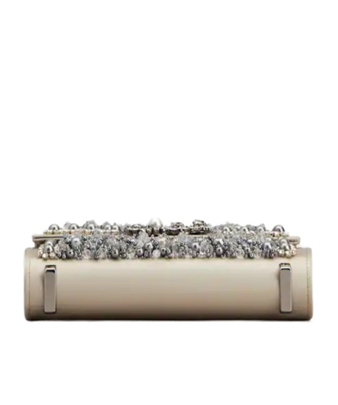 Roger Vivier Jewel Efflorescence Mini Bag In Satin In Gray