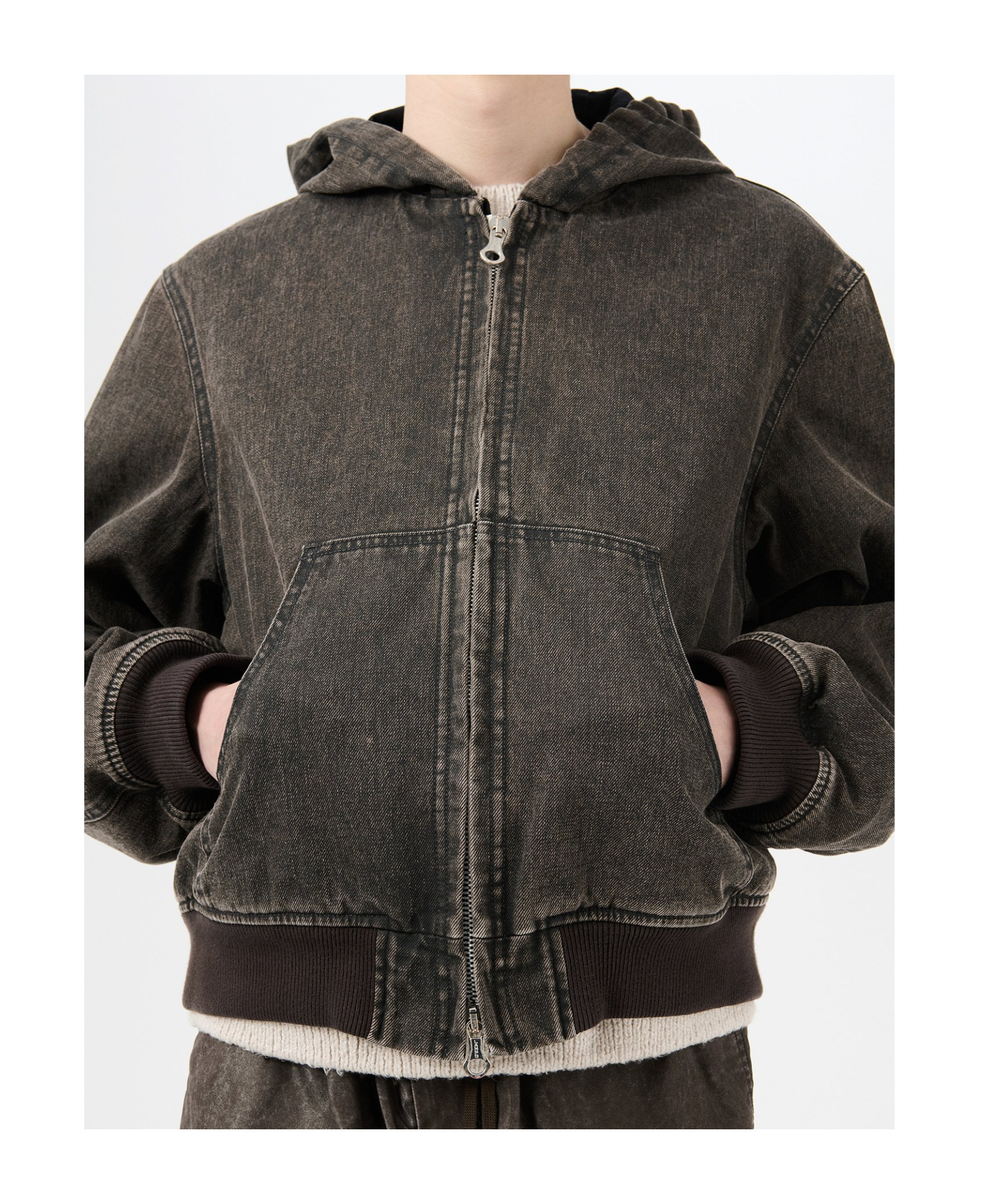 Our Legacy Charcoal Denim Bomber Jacket In Black