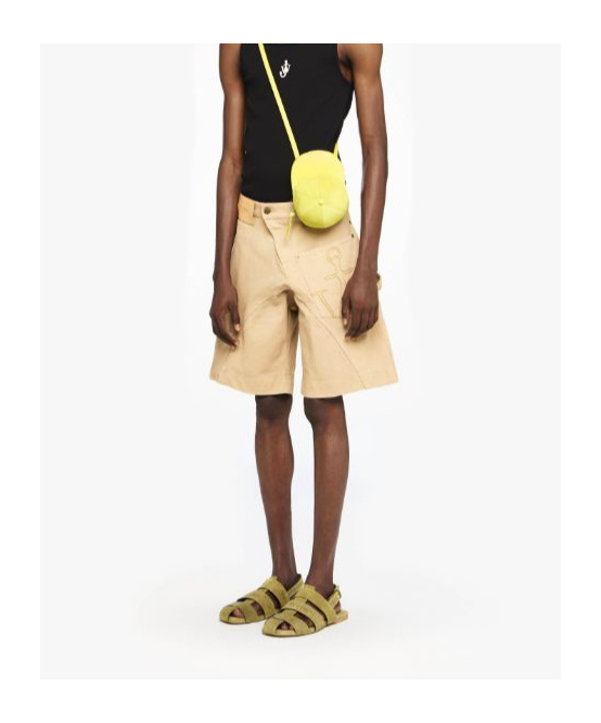 Jw Anderson Beige Bermuda Shorts With Patch Pocket With Logo On The Front In Nude