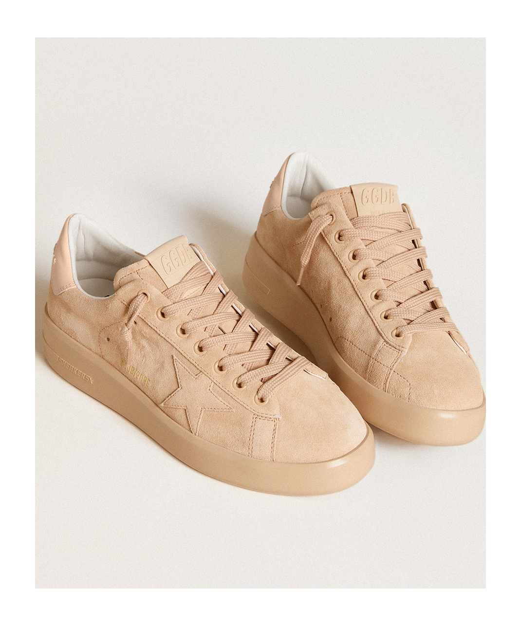 Golden Goose Lace-up Low-cut Casual Shoes In Nude