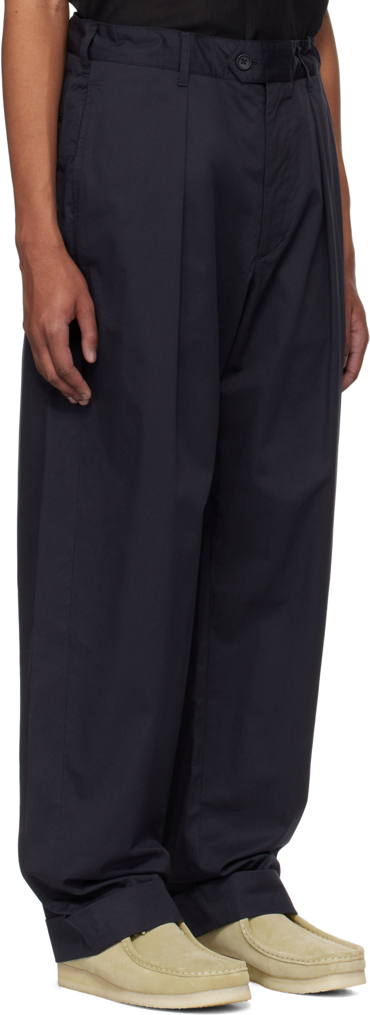 Engineered Garments Casual Pants With Belt Loops In Navy Blue