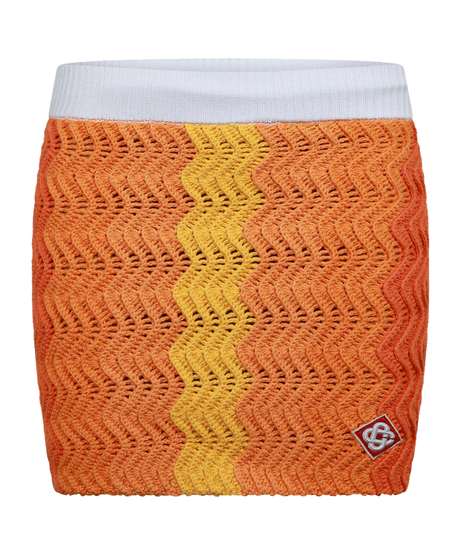 Casablanca Crochetknit Mini Skirt In Orange