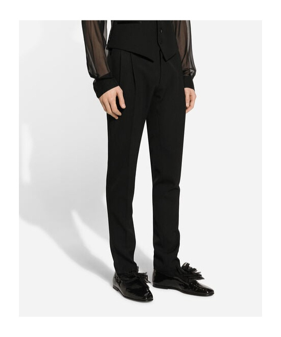 Dolce & Gabbana Men's Wool Trousers In Black