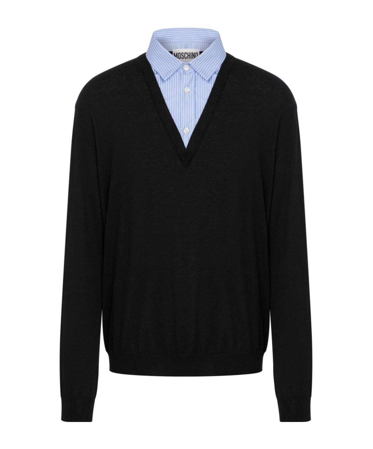 Moschino Upside Down Logo Sweater In Black