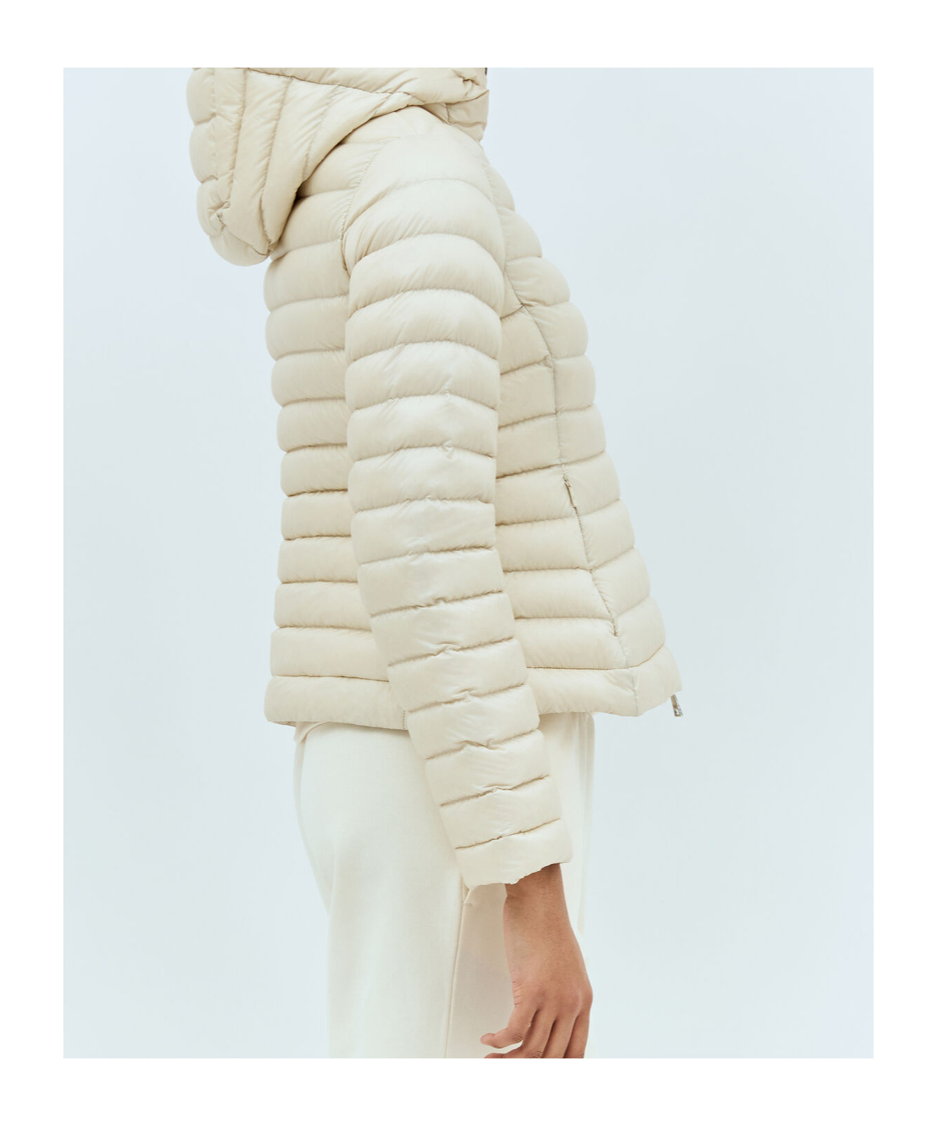 Moncler Ivory Ige Short Hooded Down Jacket In White