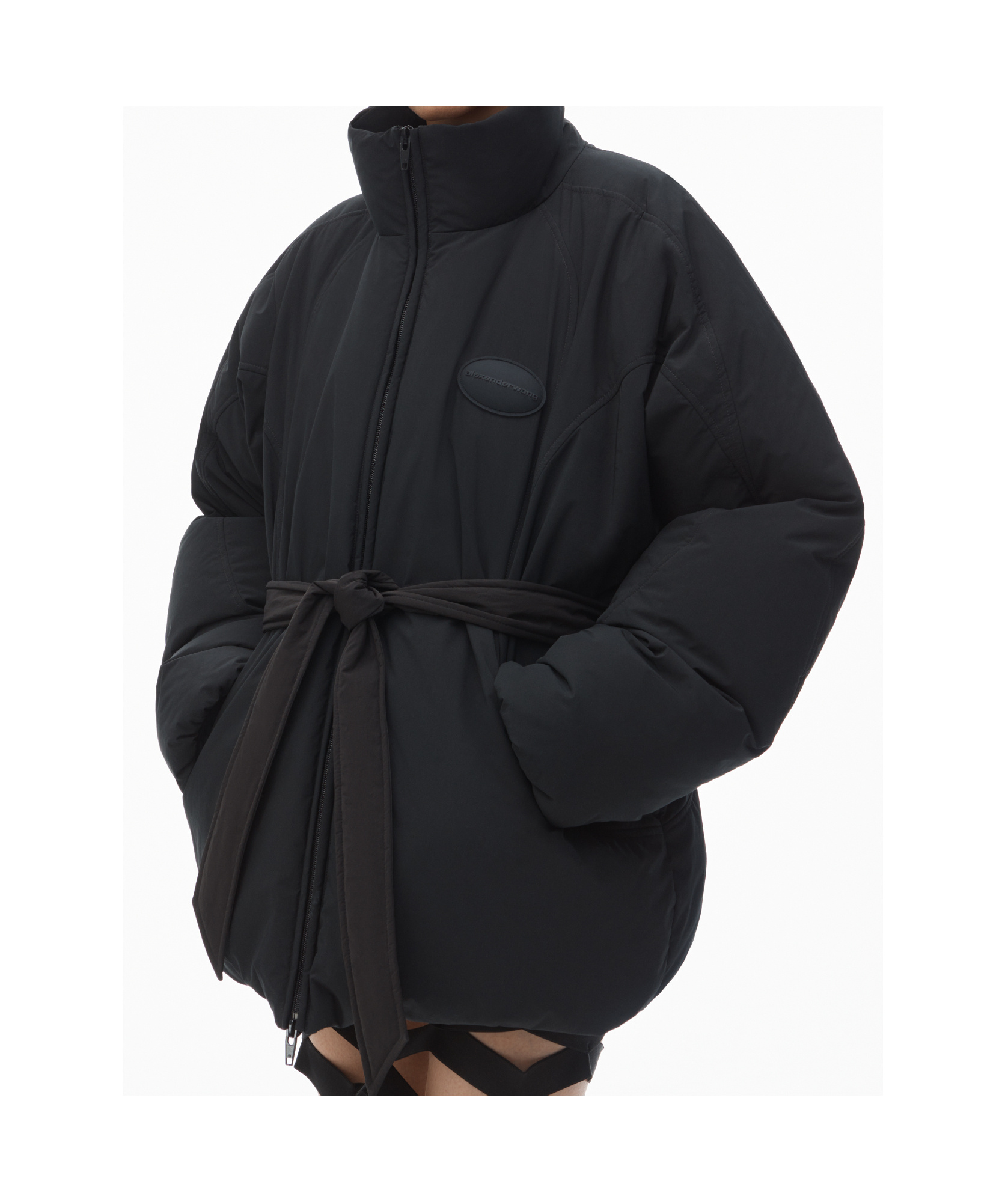 Alexander Wang Decorative Filled Down Jacket In Black