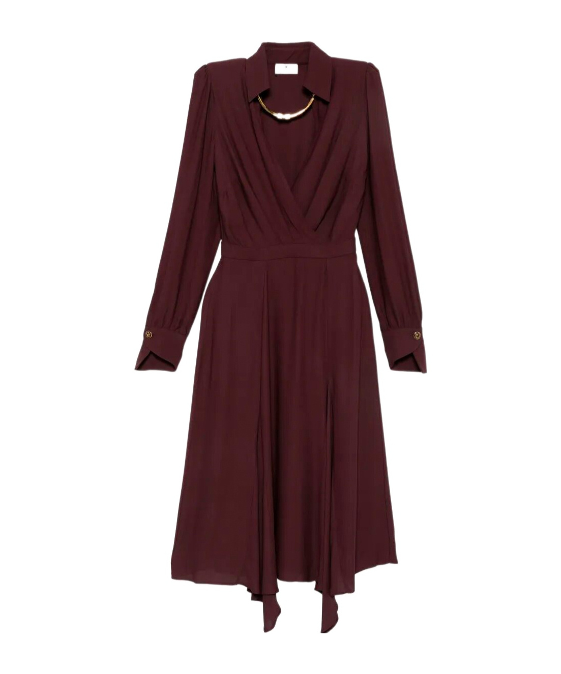 Elisabetta Franchi Wrap-design Flared Dress In Burgundy