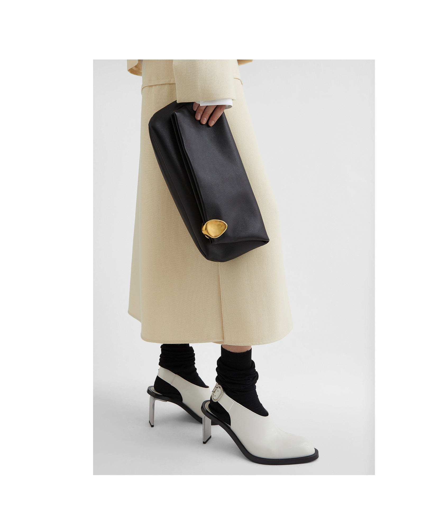 Shop Jil Sander Jewel Clutch In Black