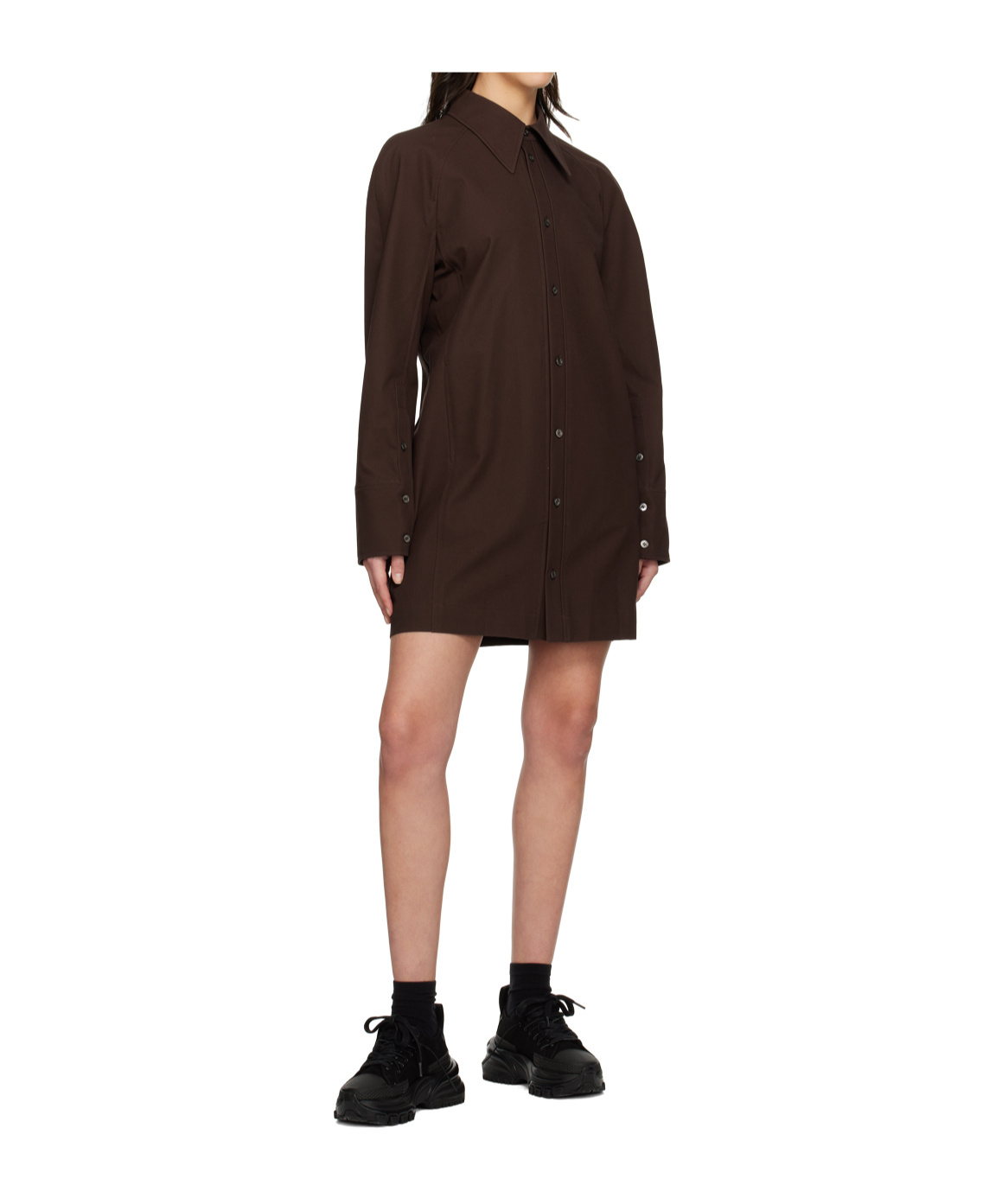 Wooyoungmi Brown Shirt Minidress In Multi