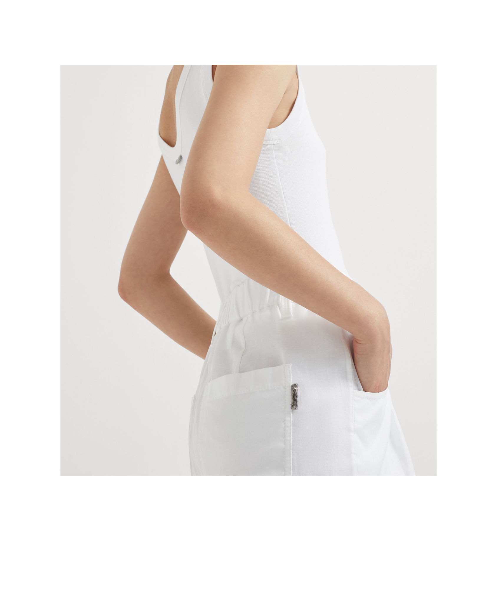 Brunello Cucinelli Pressed-crease Cotton Shorts In White