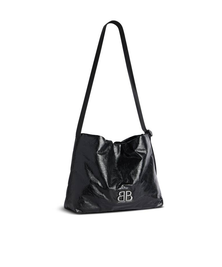 Balenciaga Monaco Small East-west Hobo Bag In Black