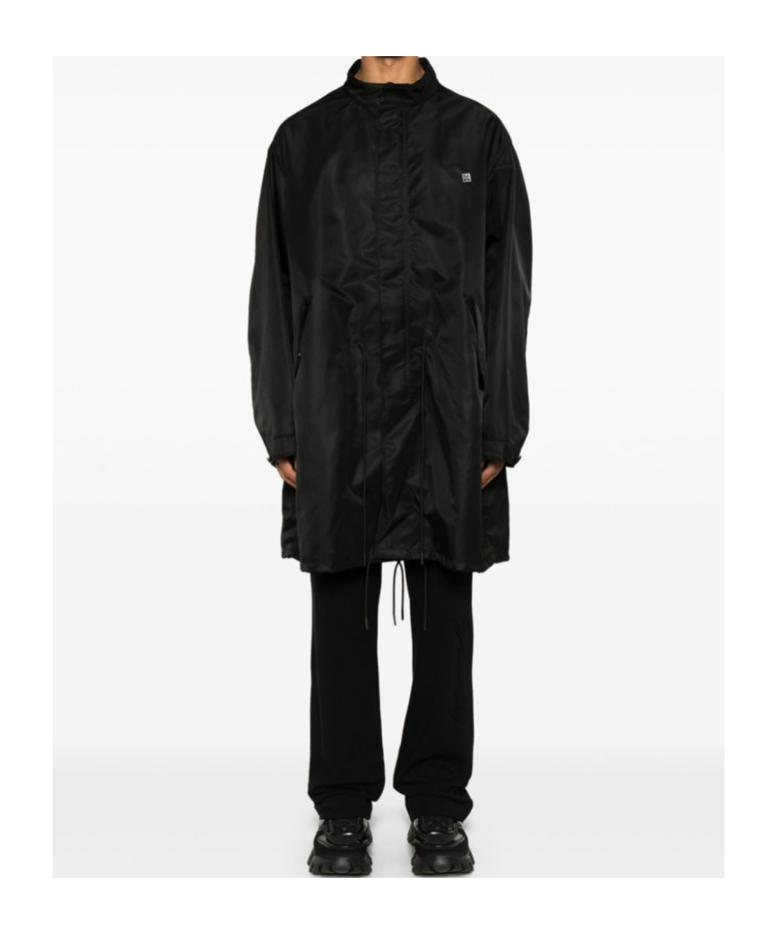 Givenchy Adjustable Waist And Hem Coat In Black