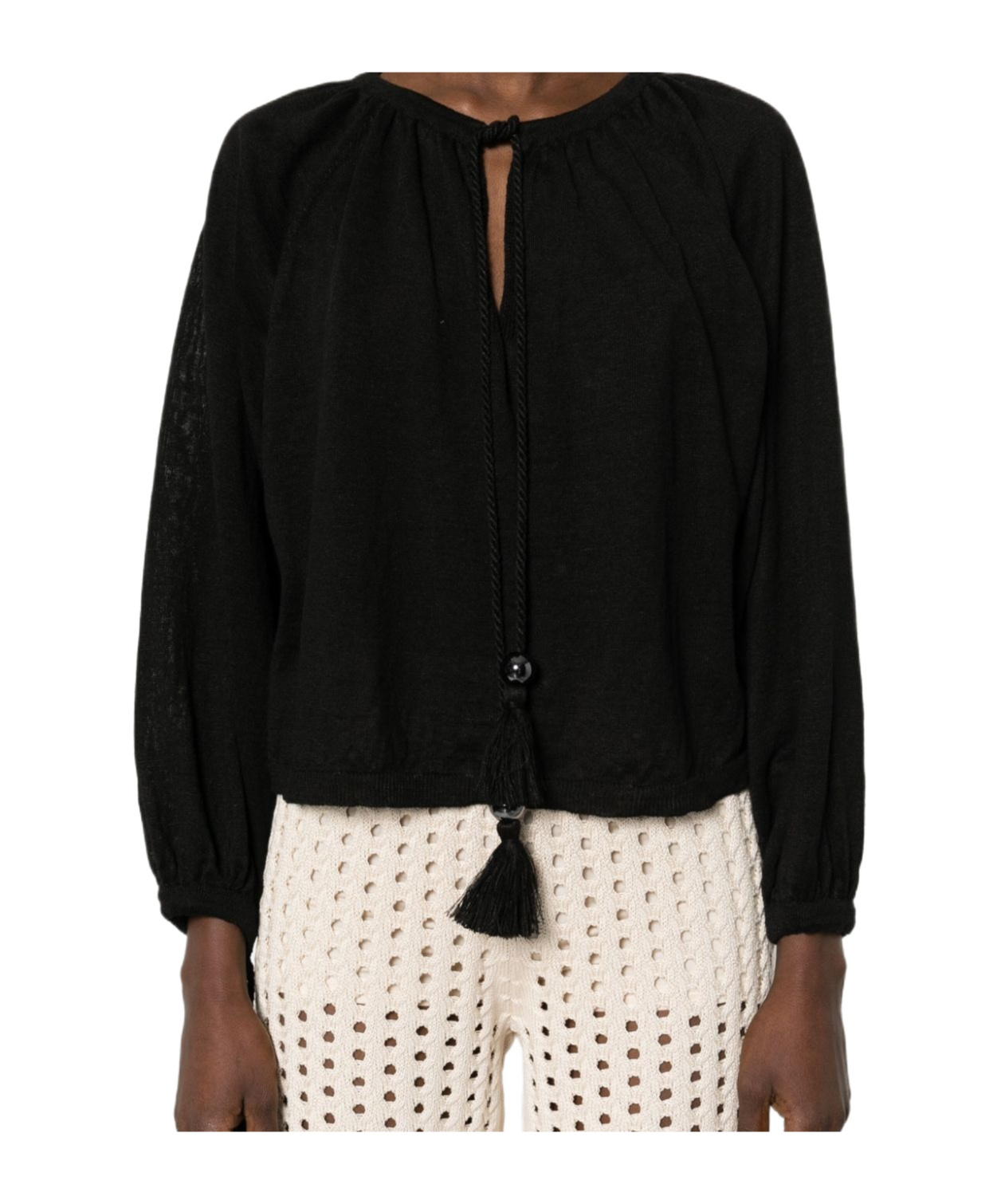 Max Mara Long-sleeved Sweater In Black