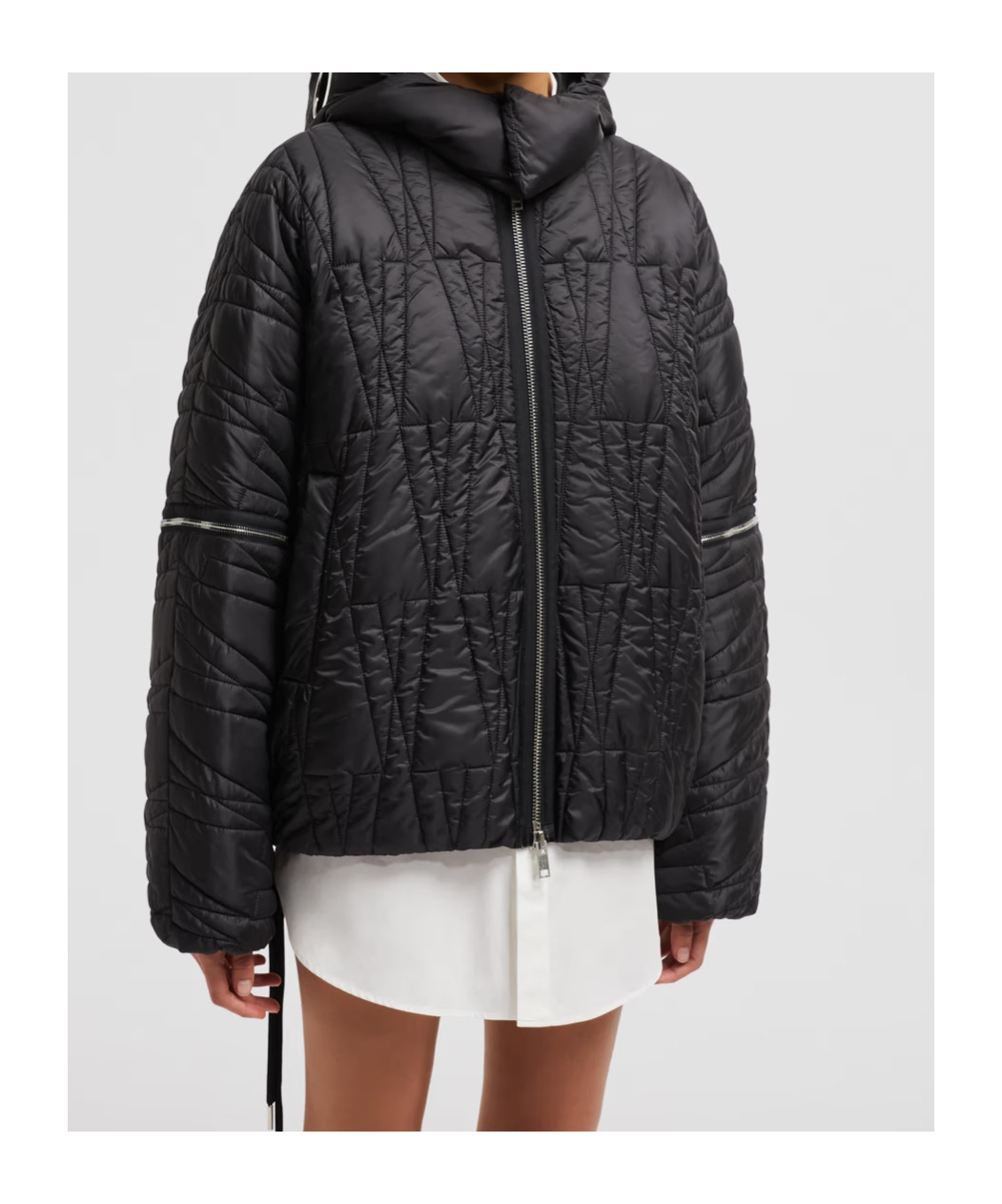 Moncler X Willow Smith Long-sleeved Down Jacket In Black