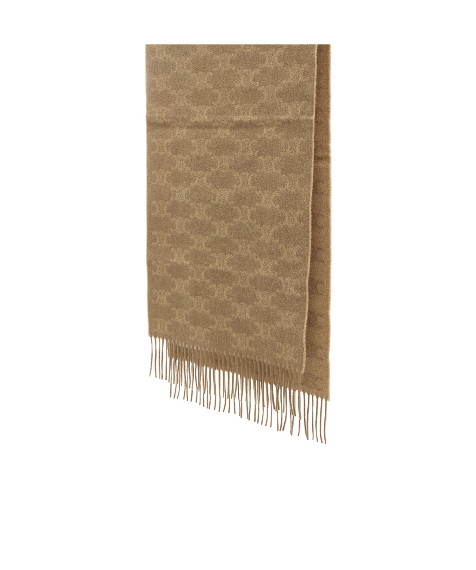 Celine Monogram Cashmere Scarf 35x190cm In Brown