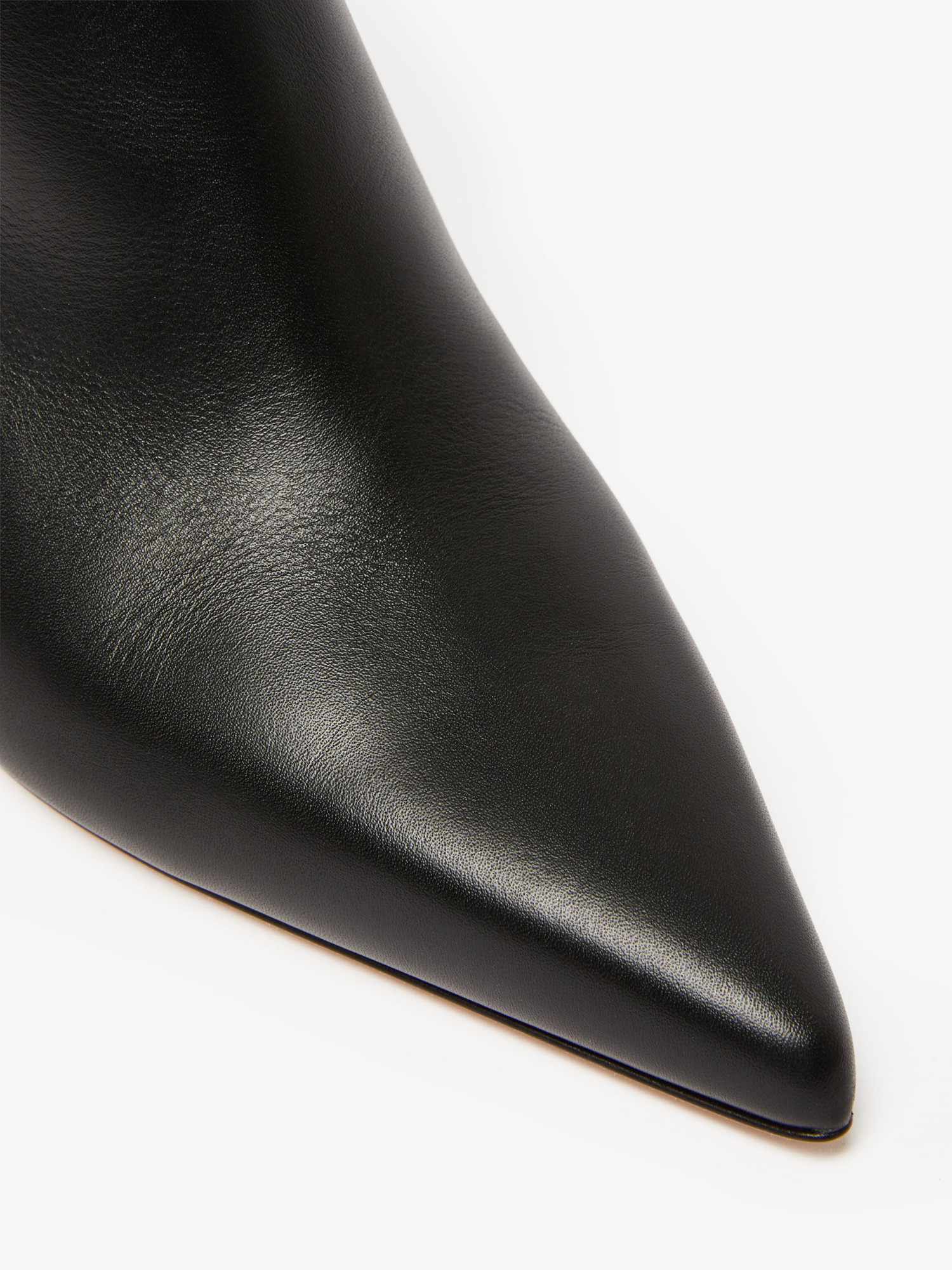 Max Mara Leather Ankle Boots With Zip In Black
