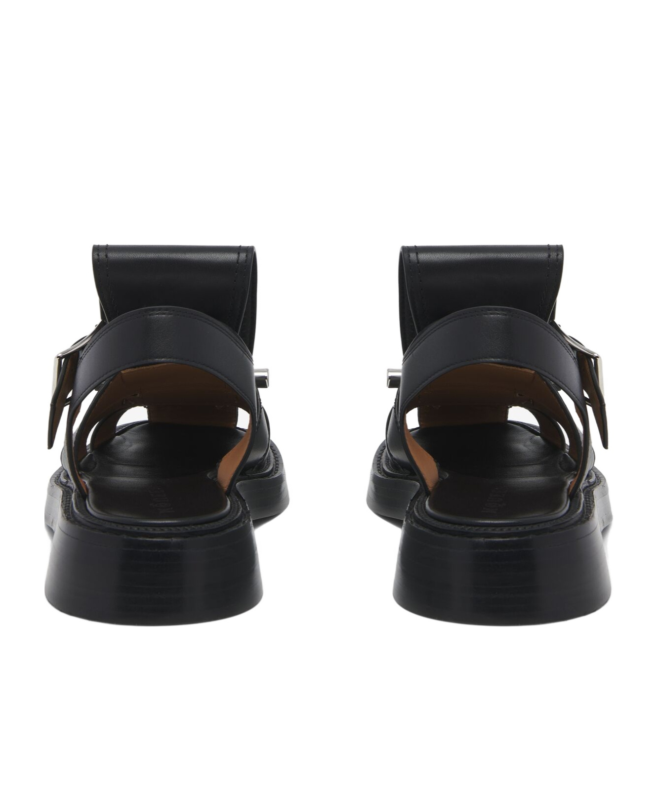 Alexander Mcqueen Leather T-bar Caged Sandals 25 In Black