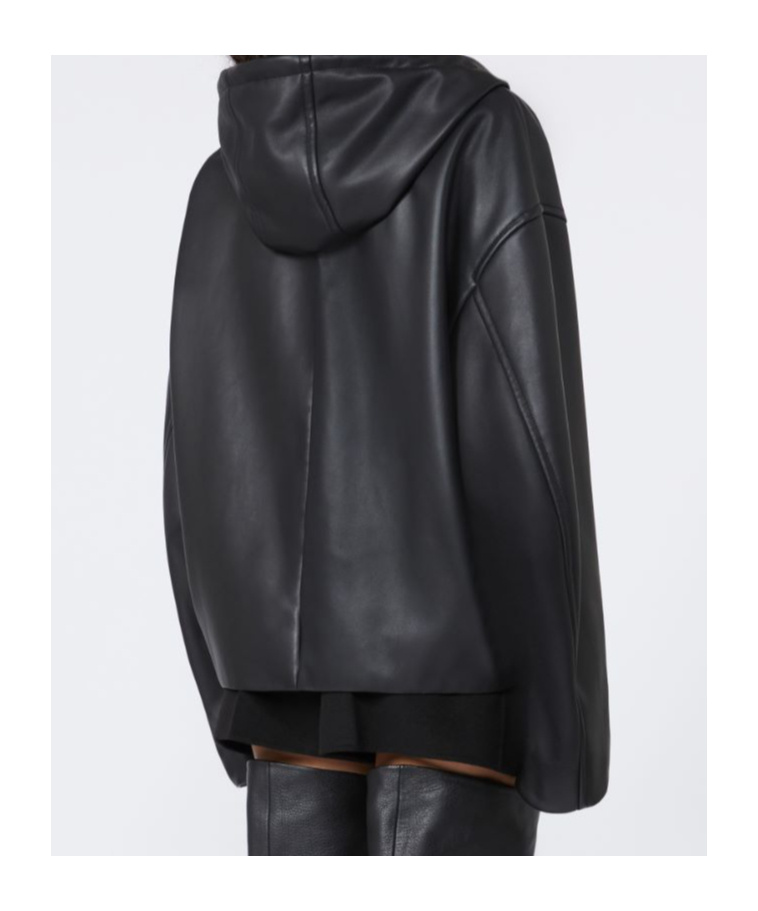 Sportmax Hooded Jacket With Drawstring And Pockets In Black